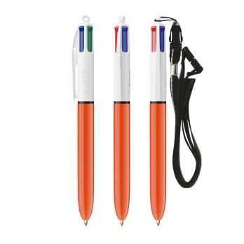 BIC® 4 Colours Fine Kugelschreiber + Lanyard