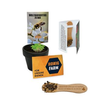 Bienenhelfer-Stick mit Samen, Standardgravur