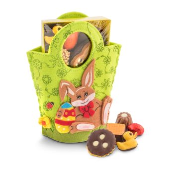 Geschenkartikel: Filztasche Hase, Ostergebäckmischung 200 g