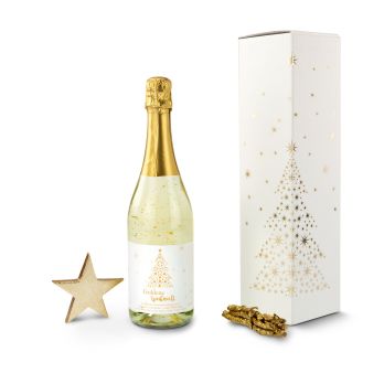 Geschenkset: Goldene Weihnacht Schaumwein mit Blattgold