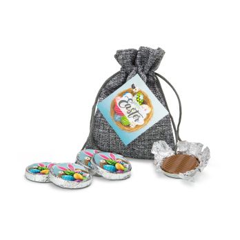 Geschenkset: Oster-Schokotaler im Säckchen