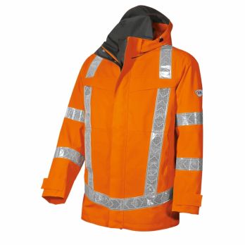 Lange Warnschutz-Regenjacke 2120-880