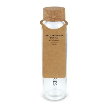Recycling-Glasflasche mit Korkdeckel 500ml