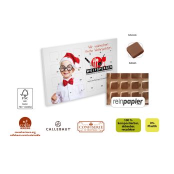 Tisch Adventskalender aus Reinpapier individuell bedruckt