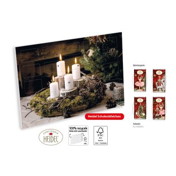 Wand Adventskalender HEIDEL Schokotäfelchen individuell bedruckt