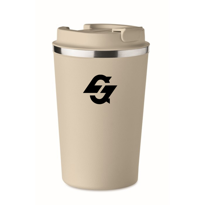 Personalisierter Becher mit Namen, doppelwandig, isoliert, Reisebecher