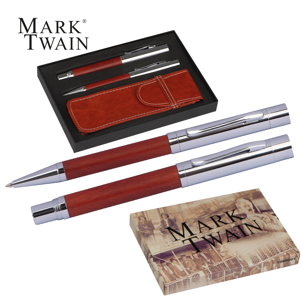 Mark Twain Kugelschreiber Columbia – Carbon-Optik Mit Gravur – Inkl. Etui