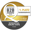 Platz 1 B2B-Awards Kategorie Kundenservice Siegel